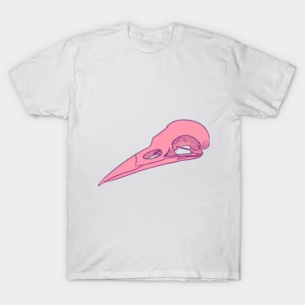 Pink Skull Raven T-Shirt by Pallas